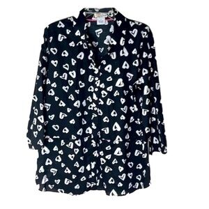 ❤️ 🆕 CALI GIRLS Hearts & Kisses Button Down Blouse Size L